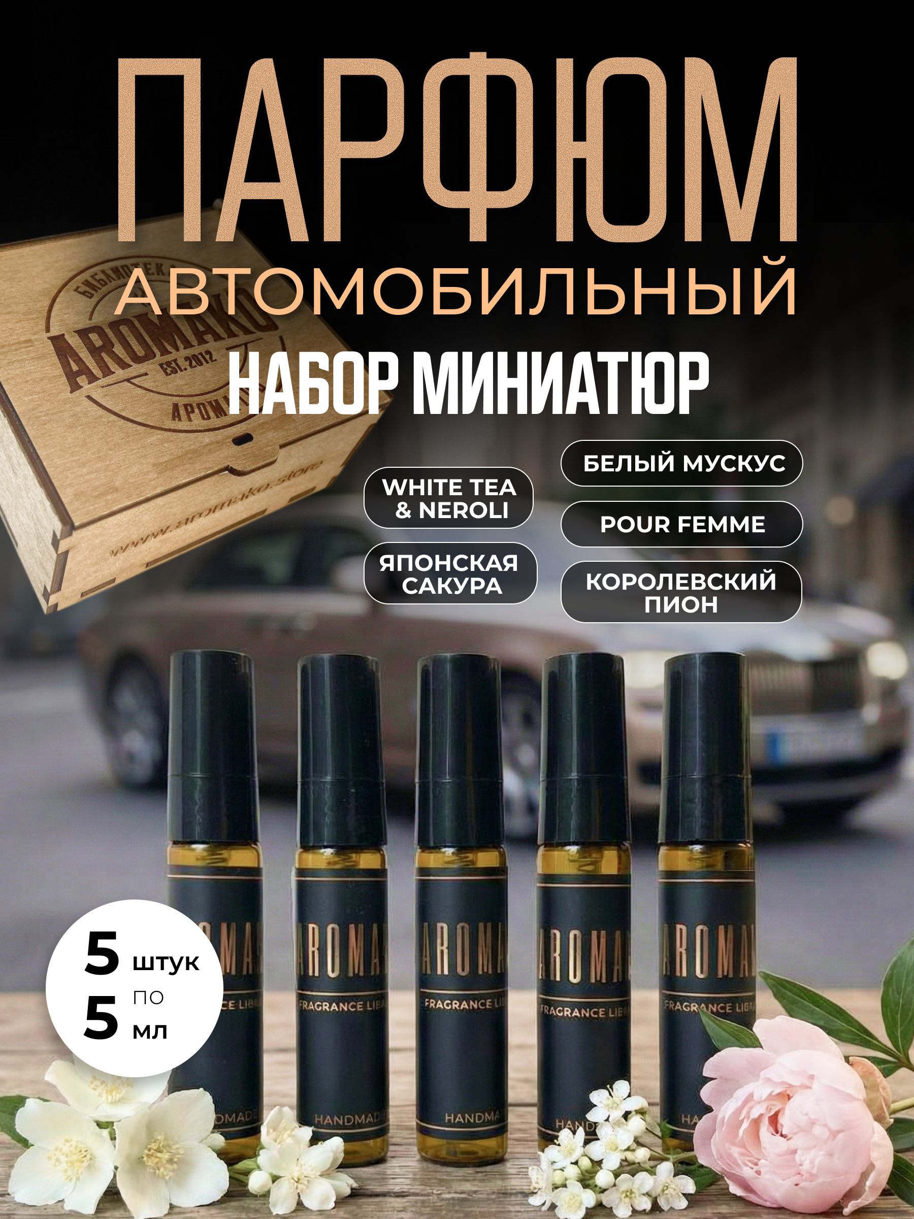 Набор миниатюр автопарфюма-спрея «Коллекция ароматов», 5 × 5 мл