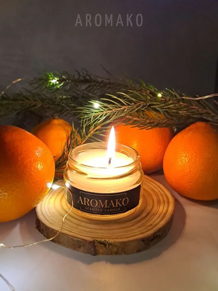 Аромасвеча AromaKo «Ель и мандарин», 50 г