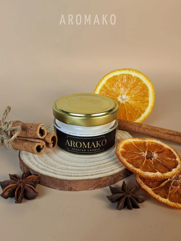 Аромасвеча AromaKo «Апельсин и корица», 50 г