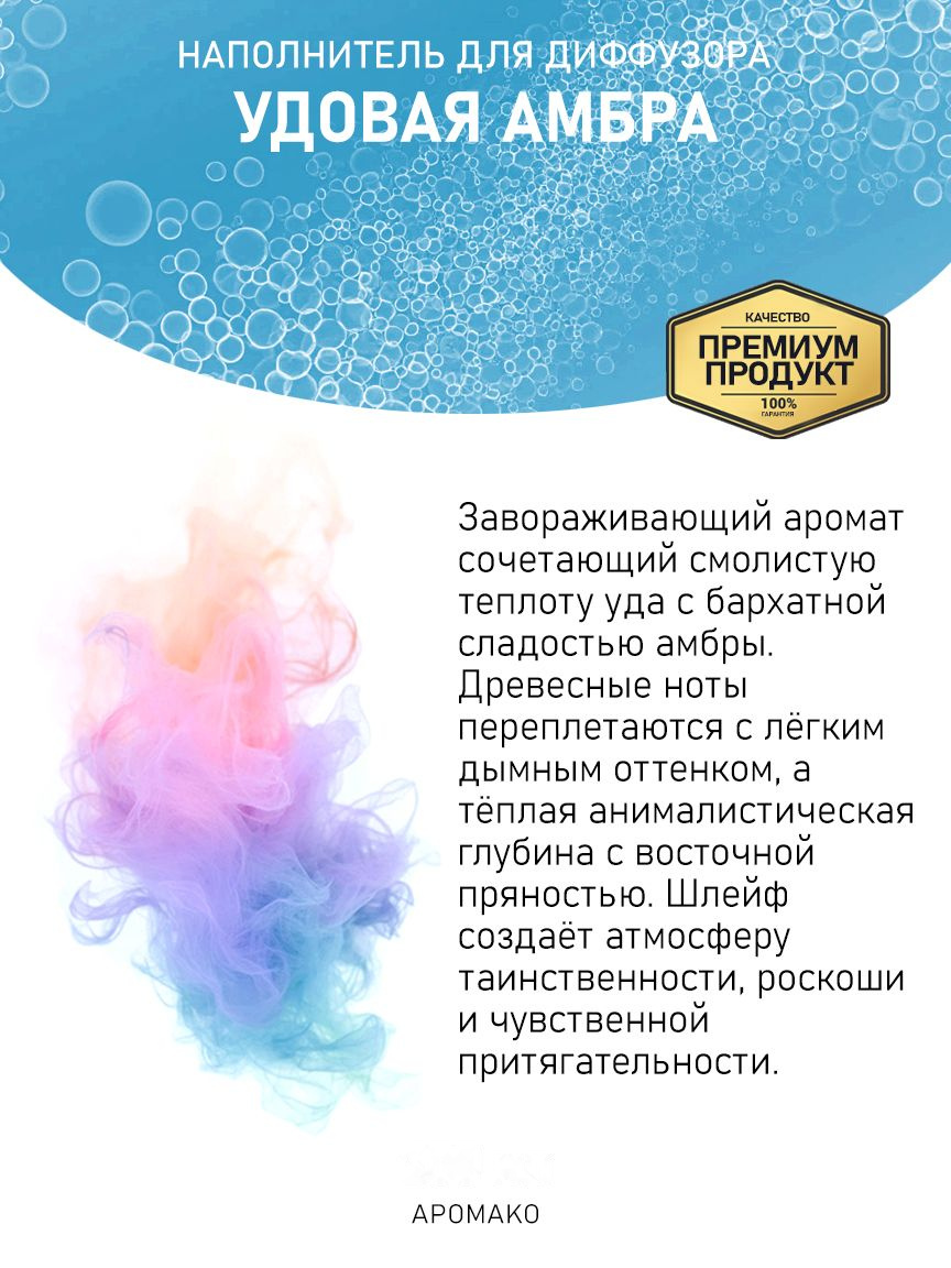 Рефил для аромадиффузора «Удовая Амбра»