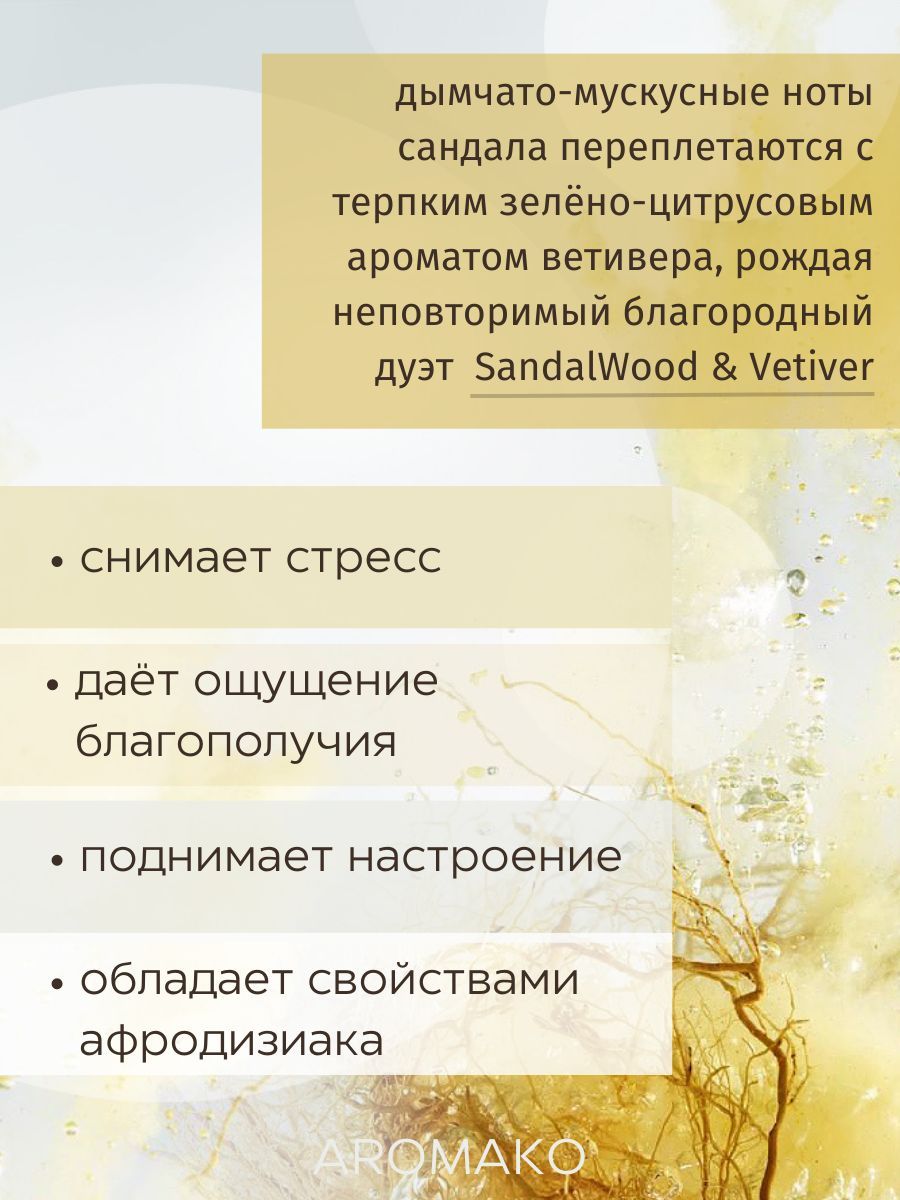 Аромадиффузор «Sandalwood & Vetiver Сандал Ветивер», 50 мл