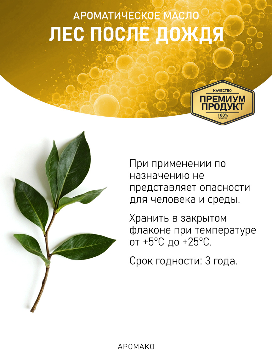 Аромамасло «Лес После Дождя», 5 мл