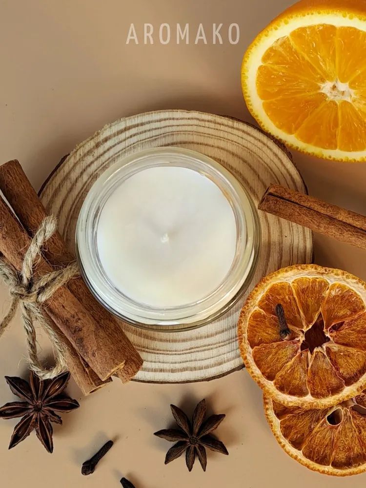 Аромасвеча AromaKo «Апельсин и корица», 50 г