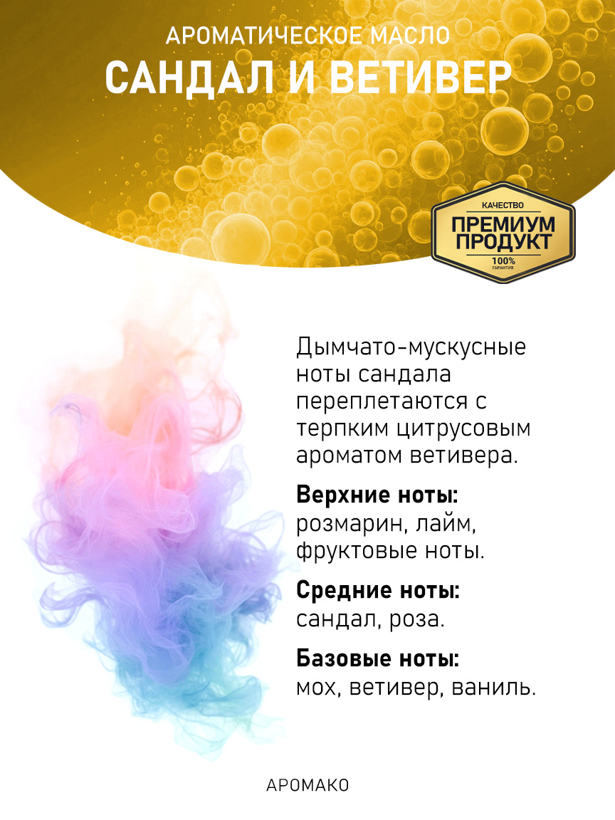 Аромамасло «Сандал и Ветивер»
